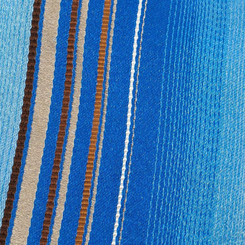Ermenegildo Zegna Blue Diagonal Striped Silk Tie In Good Condition For Sale In Dubai, Al Qouz 2