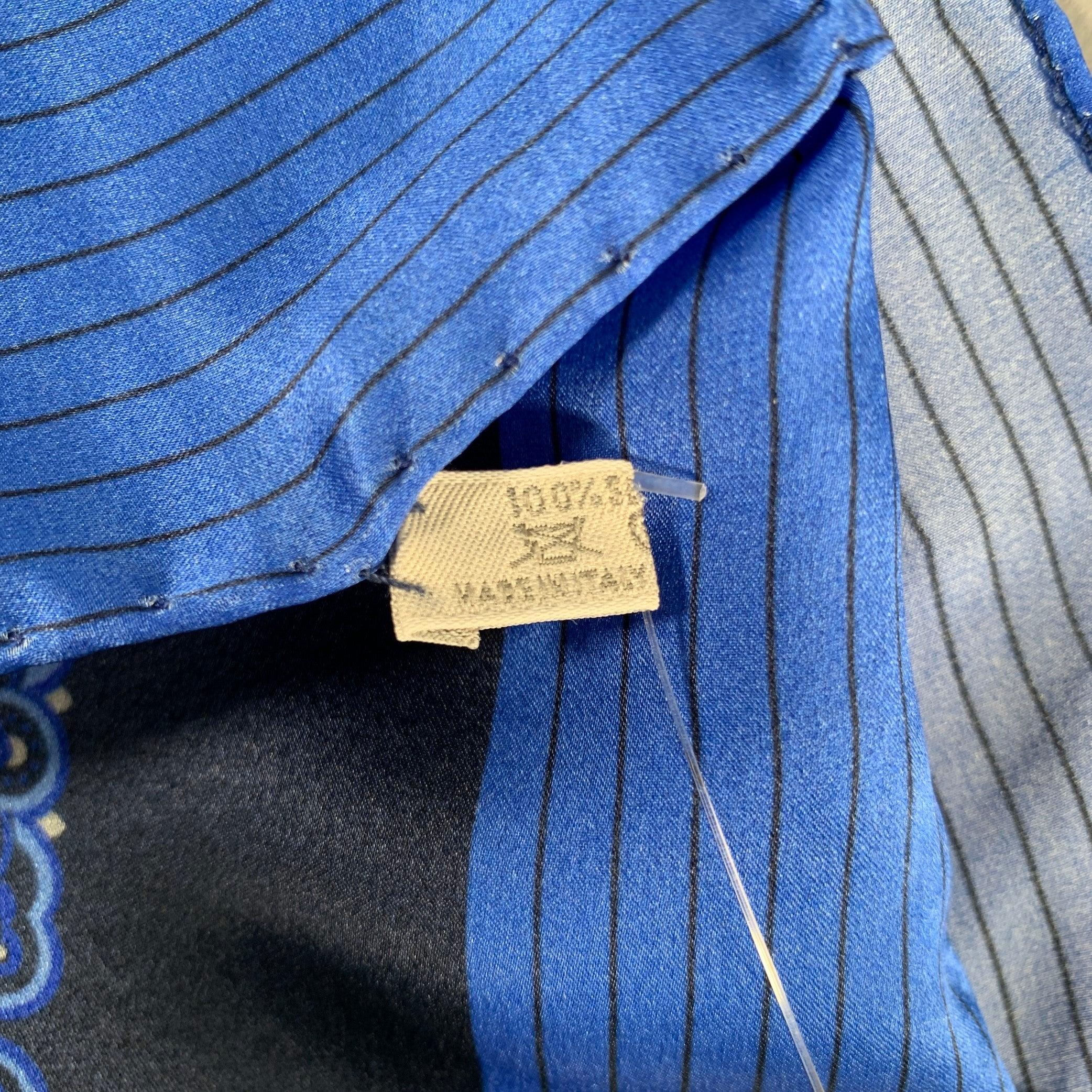 Uomo Ermenegildo Zegna Piazza da taschino in seta a righe blu navy in vendita
