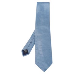 Ermenegildo Zegna Blau gemusterte Seidenkrawatte