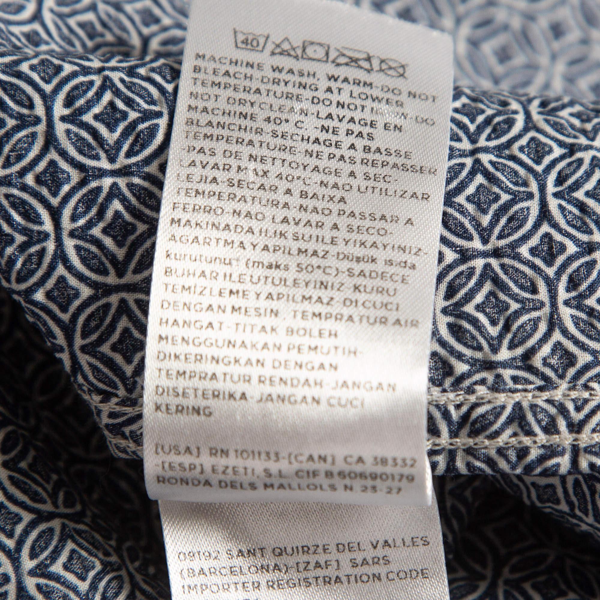 Uomo Ermenegildo Zegna Camicia in cotone stampato e testurizzato blu M. I. in vendita