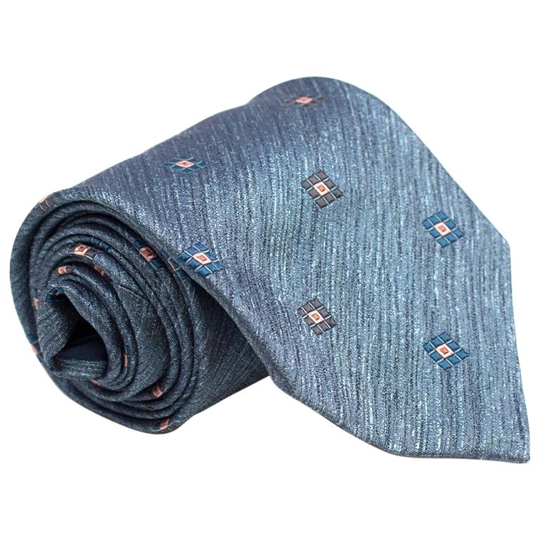 Ermenegildo Zegna Blue Silk Noil Tie