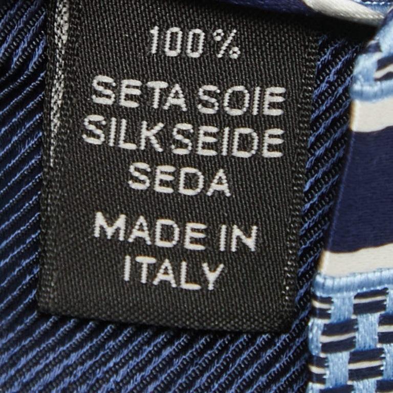 Men's Ermenegildo Zegna Blue Striped Silk Tie For Sale