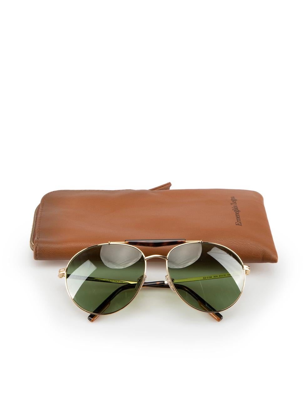 Women's Ermenegildo Zegna Brown Aviator Tortoiseshell Sunglasses