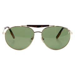 Used Ermenegildo Zegna Brown Aviator Tortoiseshell Sunglasses