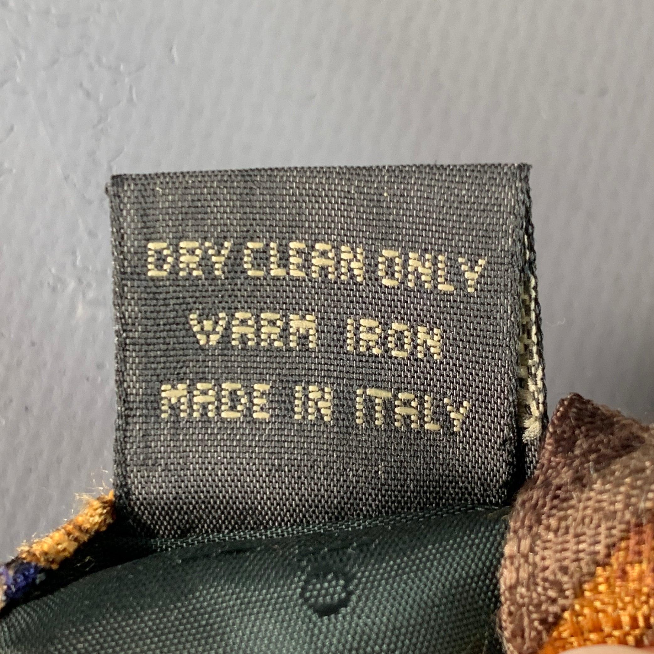 Cravatta in seta Ermenegildo Zegna Marrone Beige Astratto Floreale in vendita 2