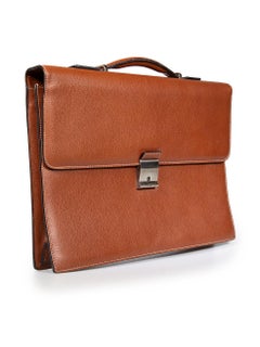 Ermenegildo Zegna Brown Leather Briefcase