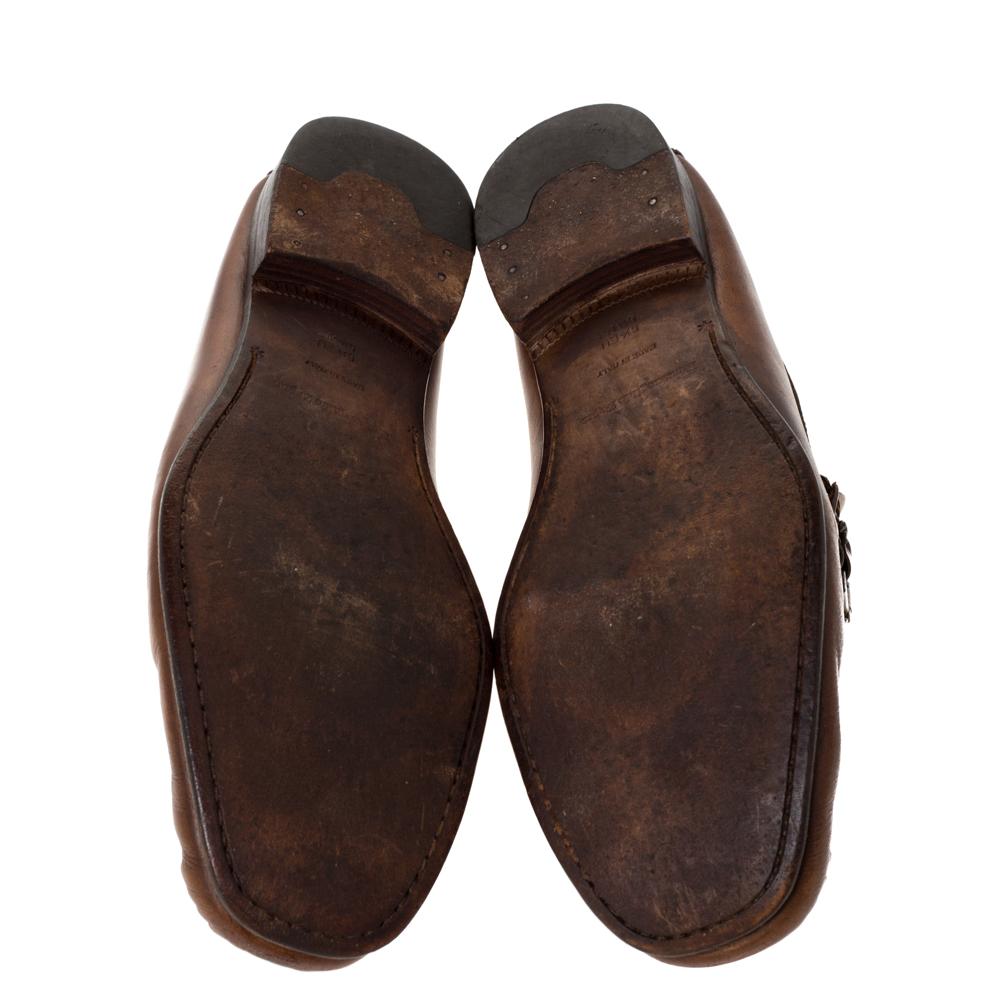 Ermenegildo Zegna Mocasines Slip On de Piel Marrón Horsebit Talla 42.5 2