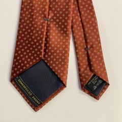 ERMENEGILDO ZEGNA Seidenkrawatte braun-rostweiß gepunktet