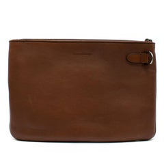 Ermenegildo Zegna Brown Woven Leather Pouch
