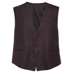 Ermenegildo Zegna Burgundy Plaid City Vest L