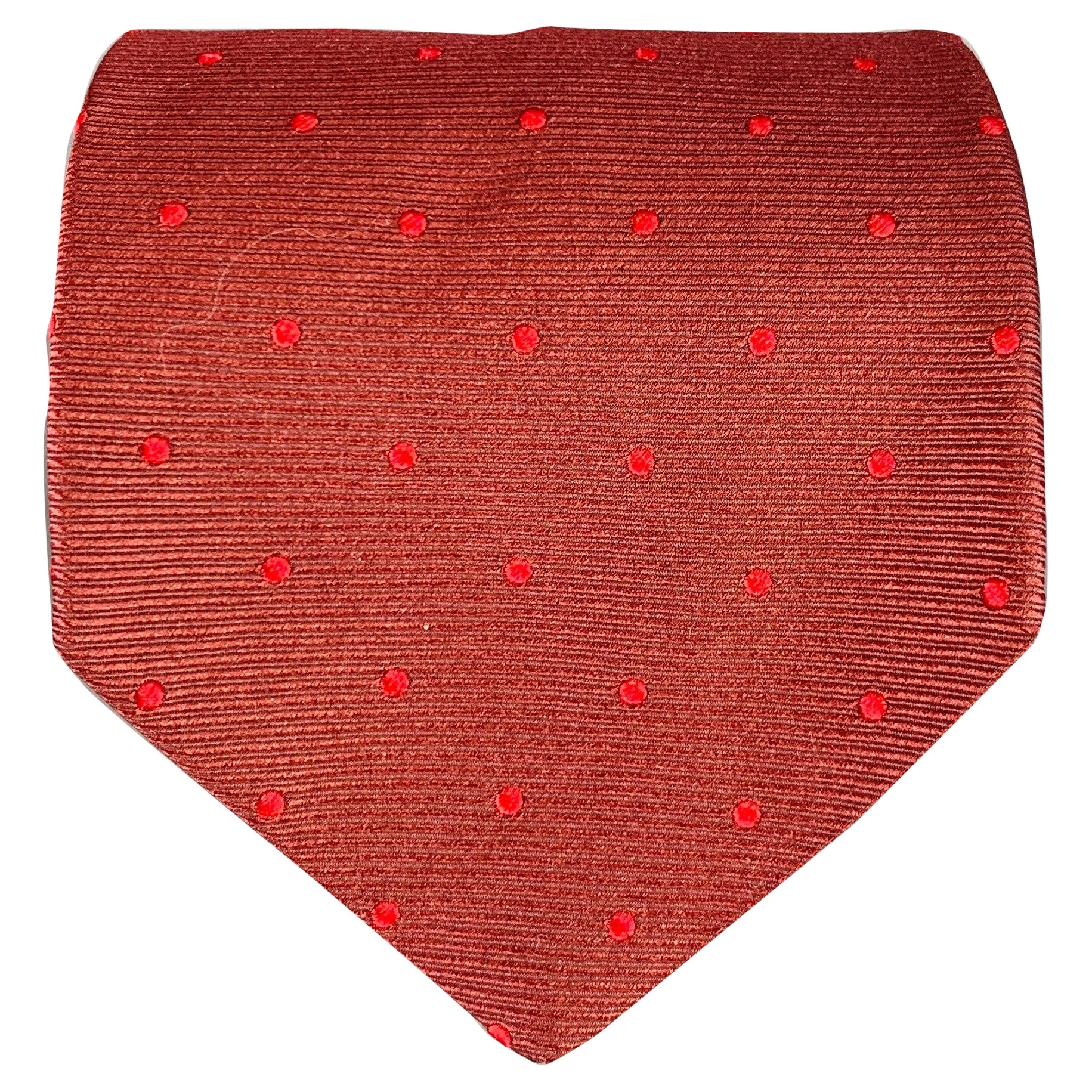 ERMENEGILDO ZEGNA Burgundy Red Dots Silk Tie