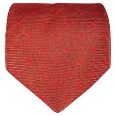 ERMENEGILDO ZEGNA Burgundy Red Dots Silk Tie