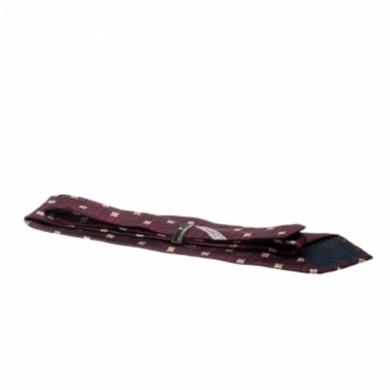 Nero Cravatta Ermenegildo Zegna Borgogna in seta jacquard con motivo floreale Zig Zag in vendita