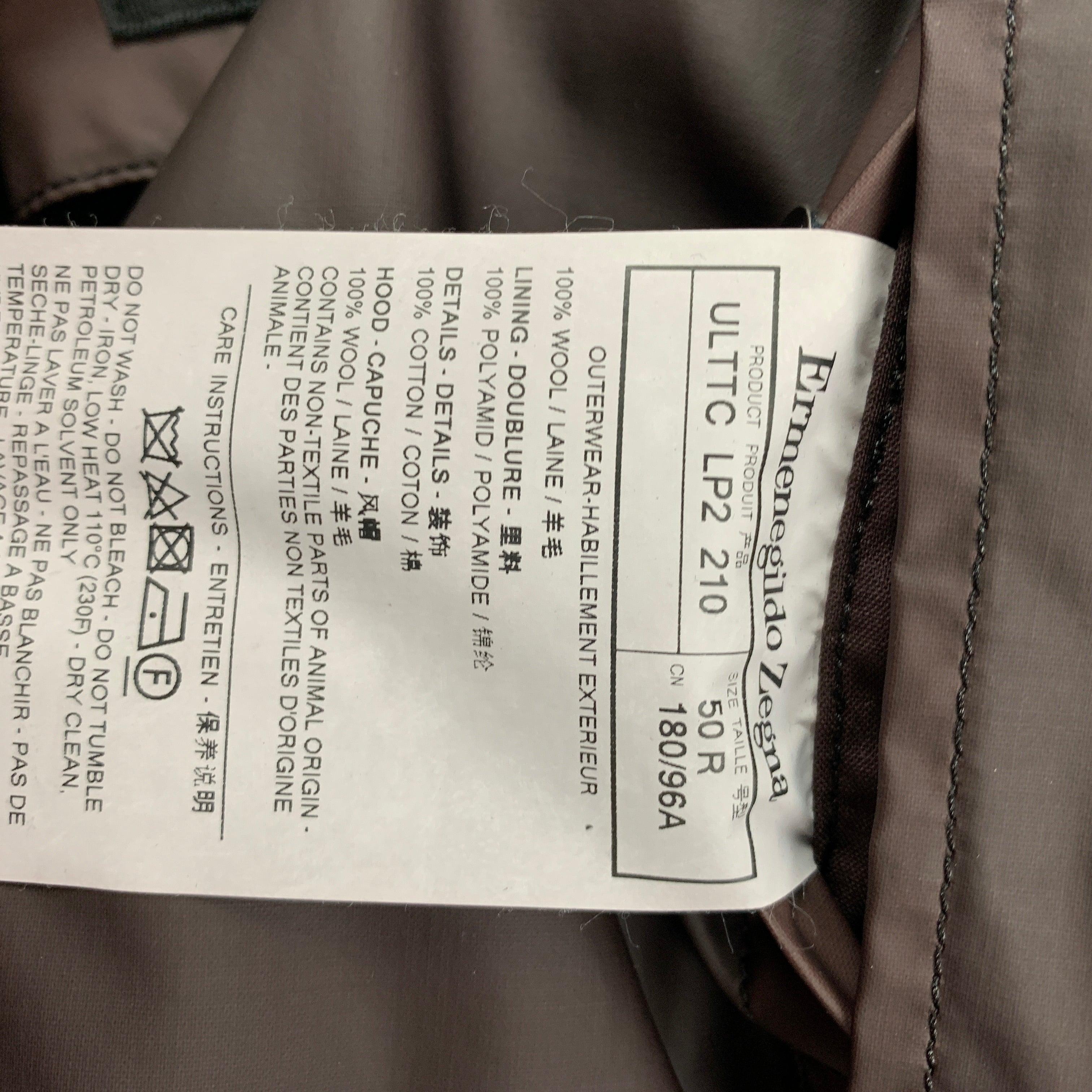Men's ERMENEGILDO ZEGNA Burgundy Size 40 Coated Wool Detachable Hood Vest For Sale