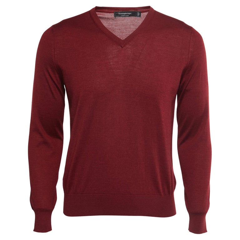 Ermenegildo Zegna Cashmere and Silk VNeck Sweater XS For Sale at 1stDibs