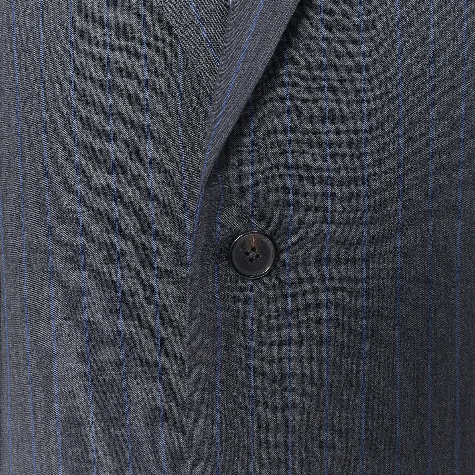 ERMENEGILDO ZEGNA Cool Effect grey blue pinstripe wool classic blazer jacket 50R 3