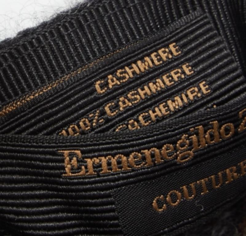 Nero Cravatta Ermenegildo Zegna Couture in maglia di cashmere bicolore Chevron in vendita