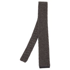 Ermenegildo Zegna Couture Bicolor Chevron Cashmere Knit Tie