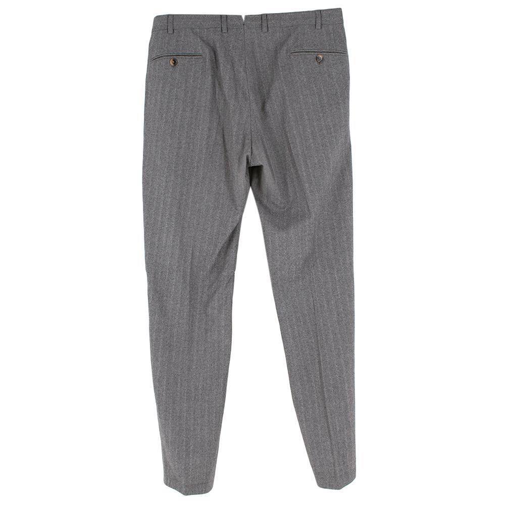 Women's or Men's Ermenegildo Zegna Couture Grey Wool Single Breasted Suit - Size Estimated L For Sale