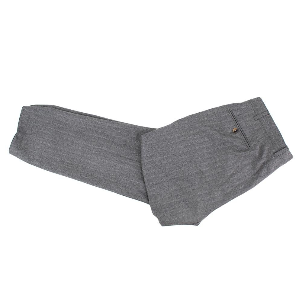 Ermenegildo Zegna Couture Grey Wool Single Breasted Suit - Size Estimated L For Sale 1