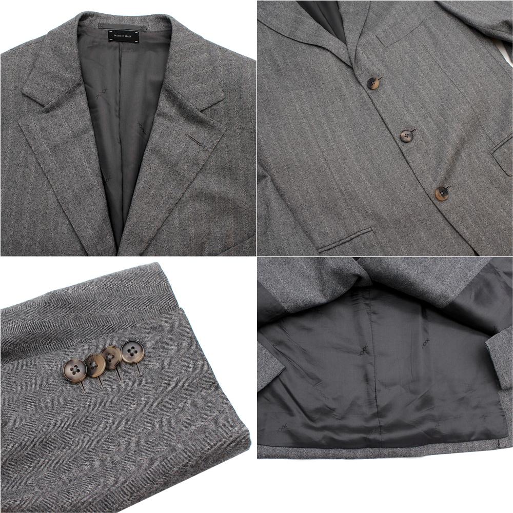 Ermenegildo Zegna Couture Grey Wool Single Breasted Suit - Size Estimated L For Sale 2