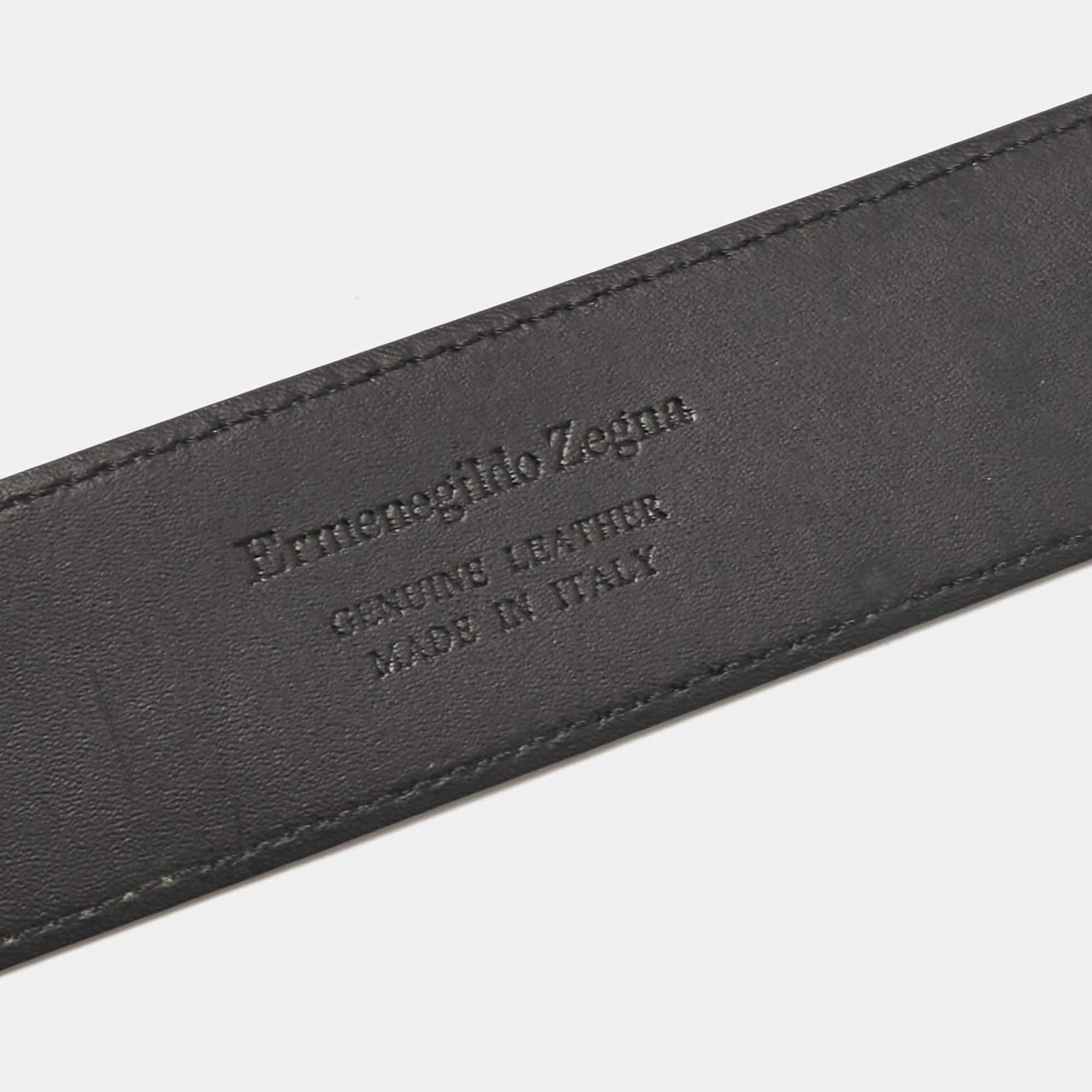 Men's Ermenegildo Zegna Dark Blue Suede Buckle Belt 120 CM