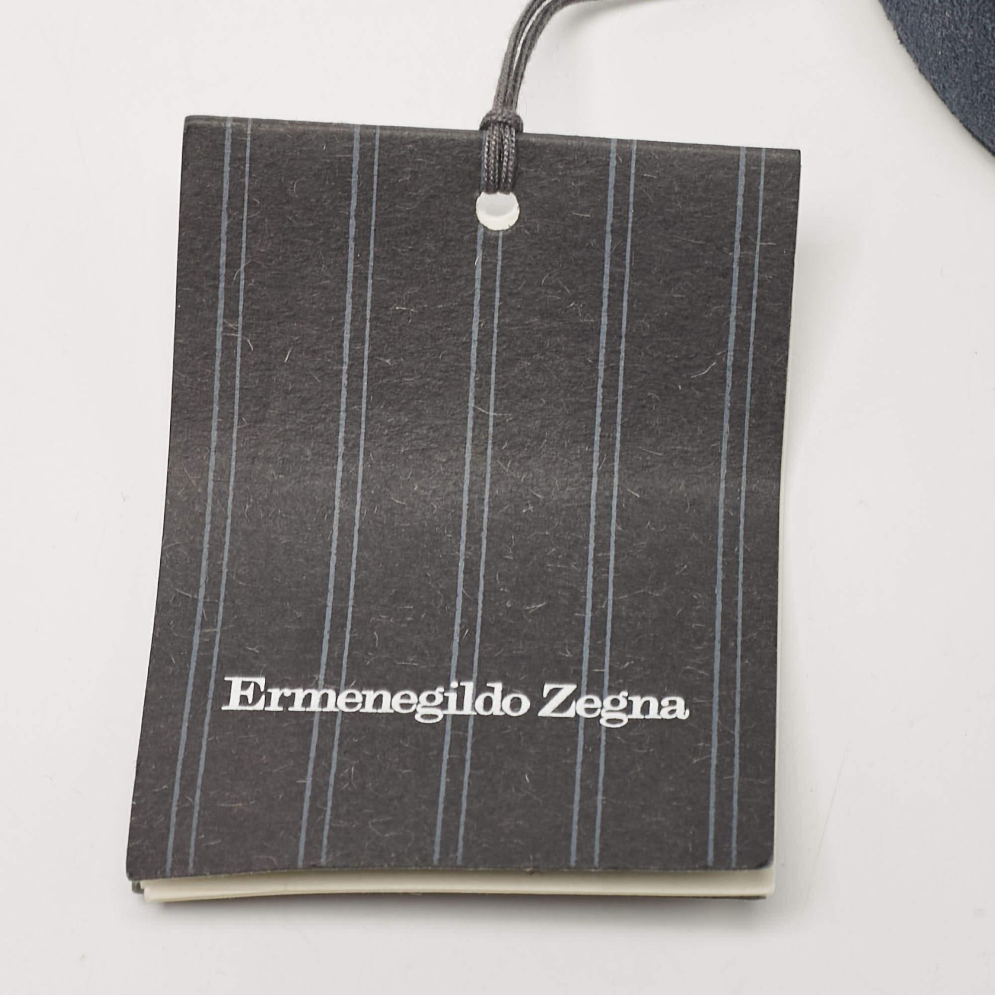 Ermenegildo Zegna Dark Blue Suede Buckle Belt 120 CM 2