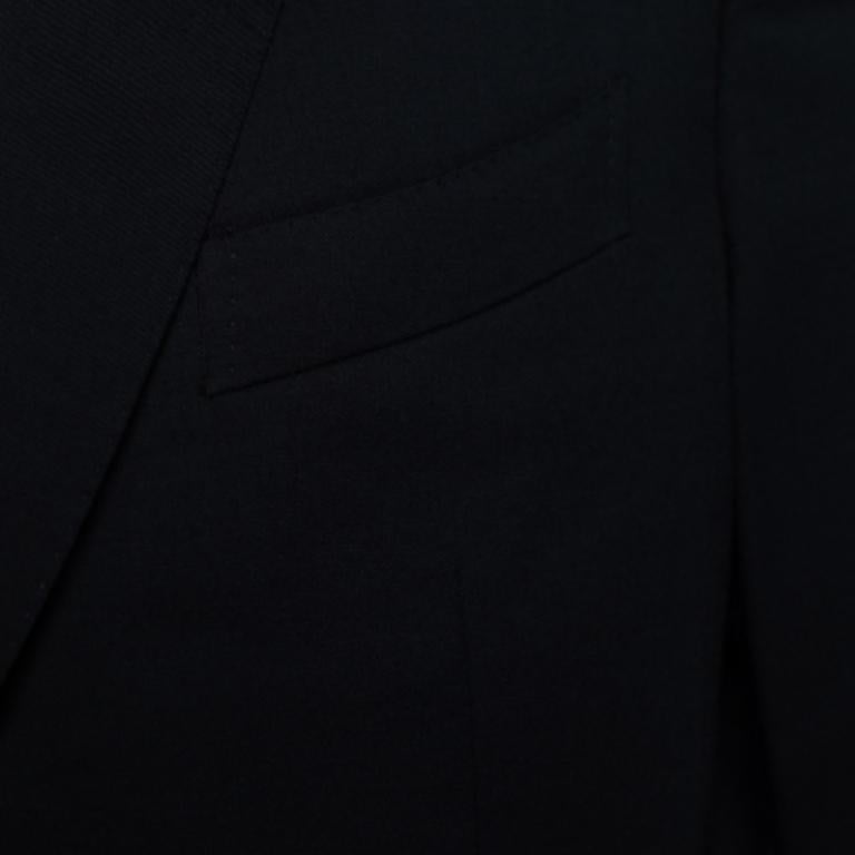Ermenegildo Zegna Dark Blue Wool Button Front Blazer XL For Sale 1