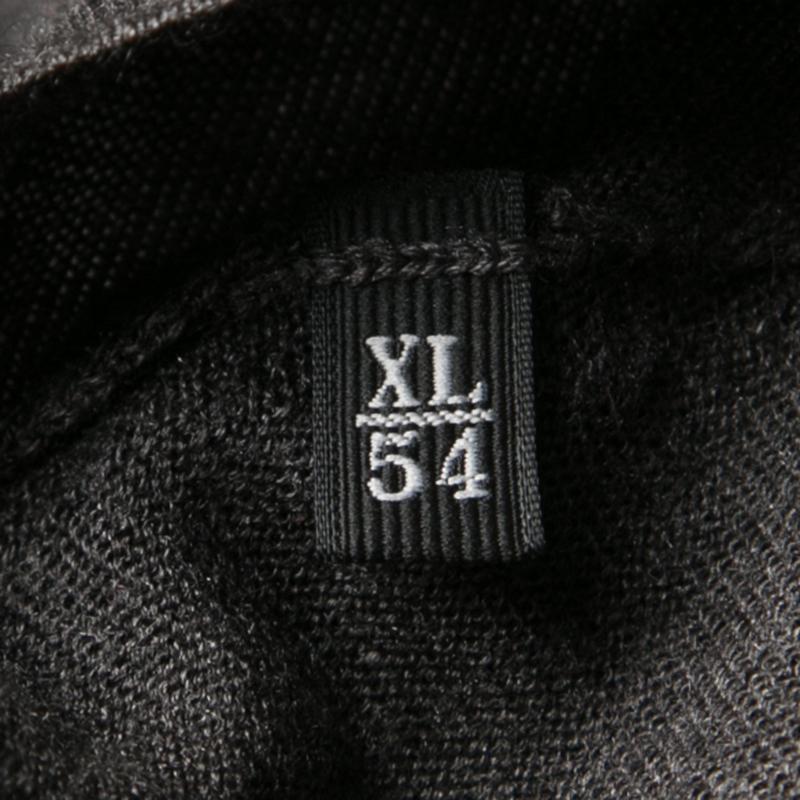 Ermenegildo Zegna Dark Grey Cashmere and Silk Long Sleeve V Neck Sweater XXL 1
