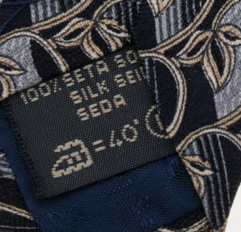Gris Ermenegildo Zegna cravate gris foncé à imprimé floral gris foncé en vente