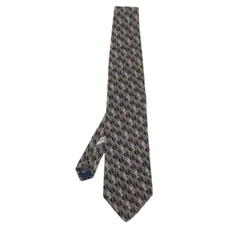 Ermenegildo Zegna cravate gris foncé à imprimé floral gris foncé en vente