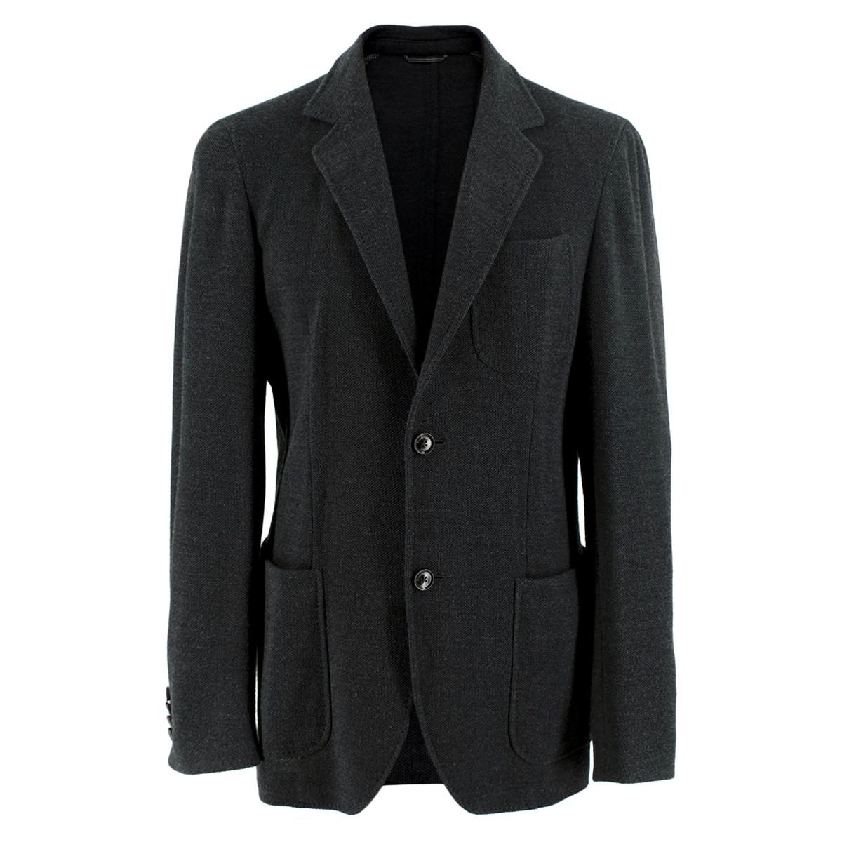 Ermenegildo Zegna Dark Grey Wool Single Breasted Jacket - Us size  For Sale