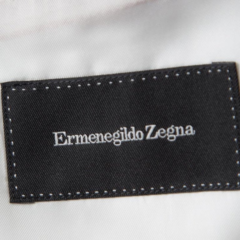 Ermenegildo Zegna Dark Pink and White Striped Linen Blend Resort Jacket ...