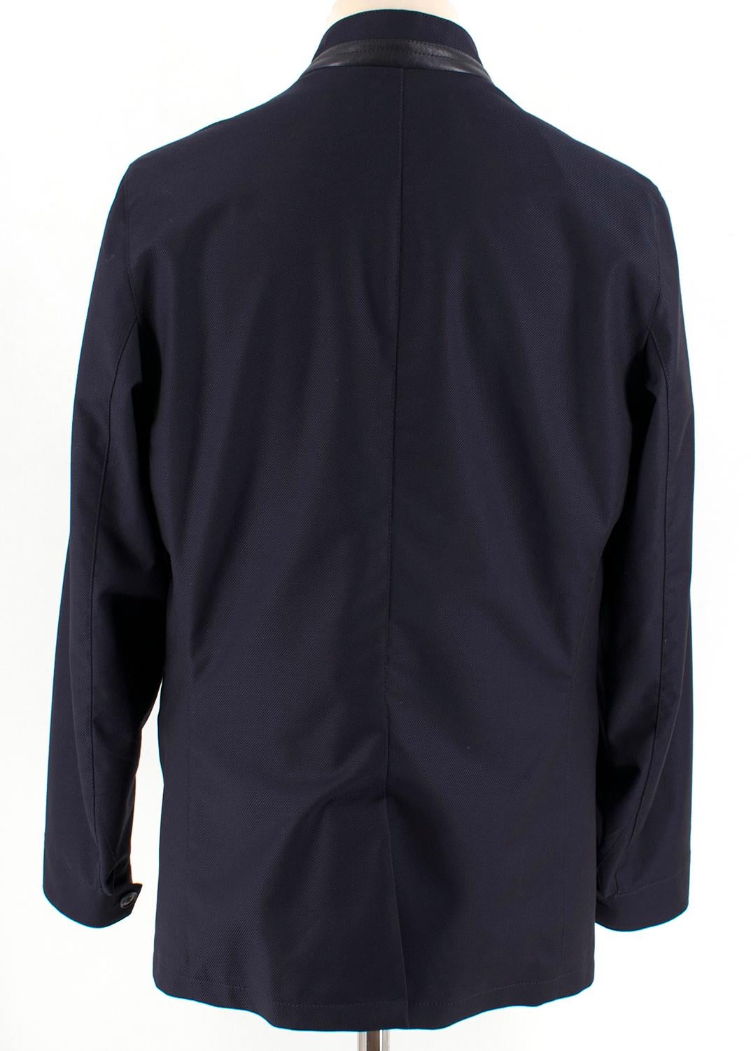 Black Ermenegildo Zegna Elements Navy Wool Jacket IT 50