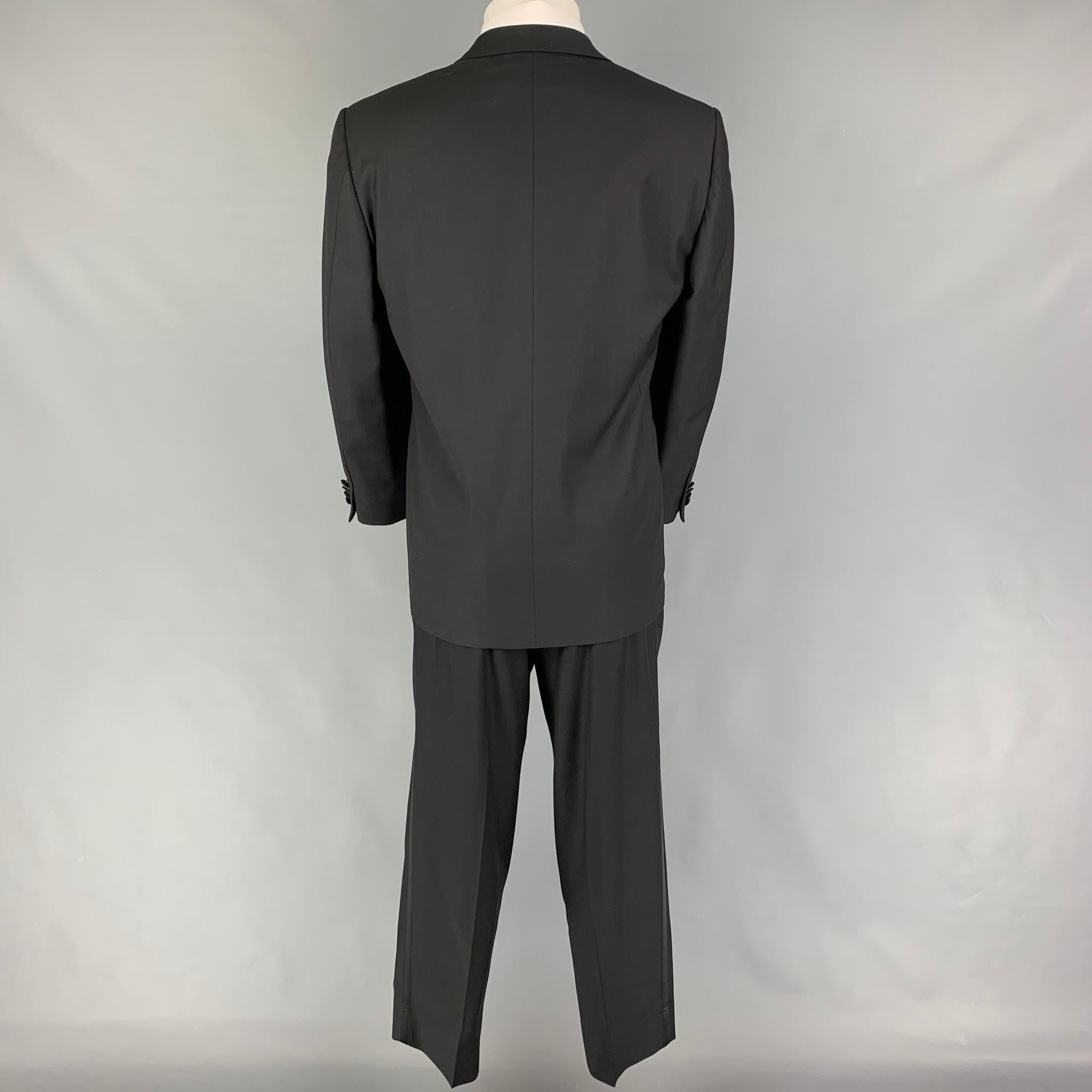 ERMENEGILDO ZEGNA for Neiman Marcus Size 38 Black Wool Suit In Good Condition In San Francisco, CA