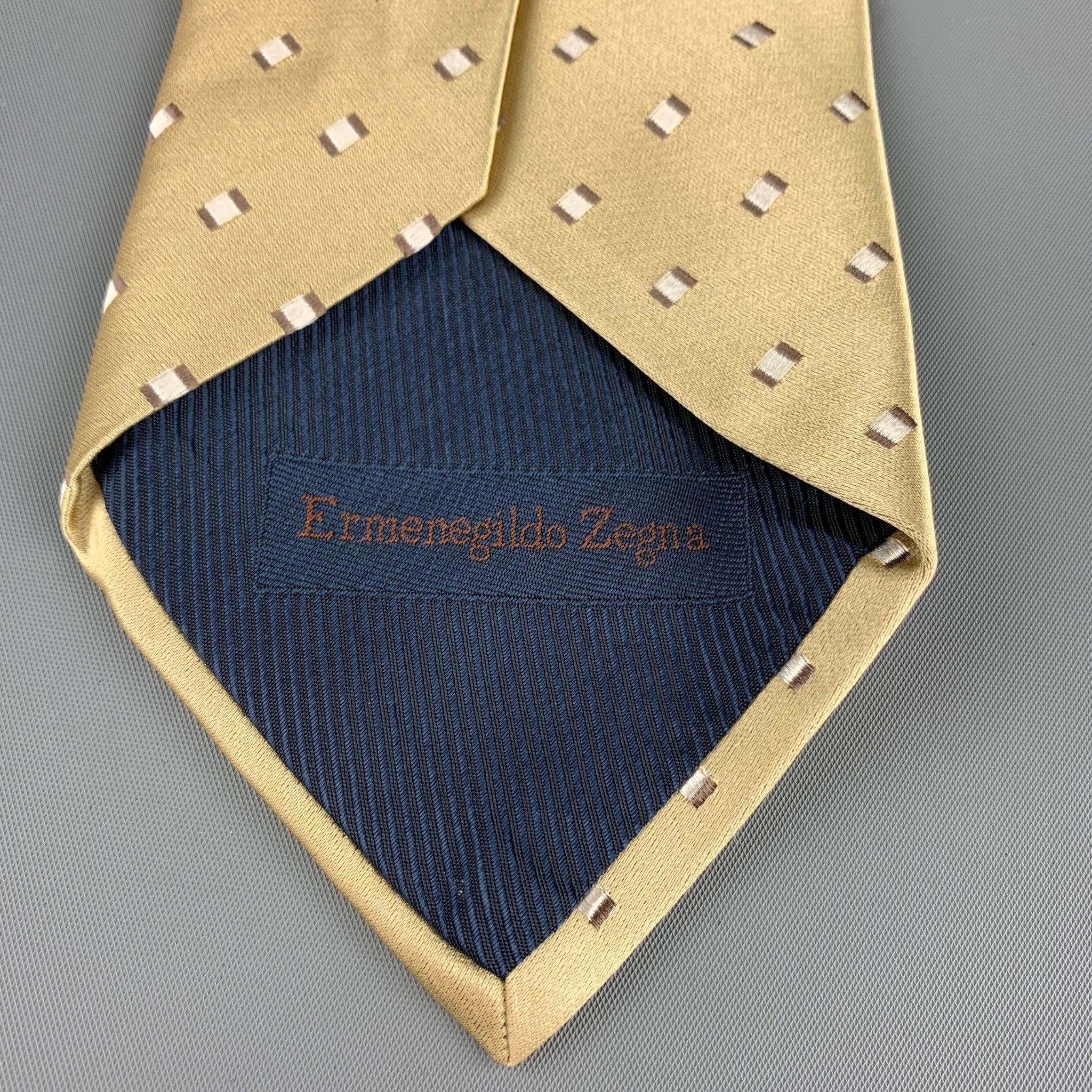 Men's ERMENEGILDO ZEGNA Gold Squares Silk Tie