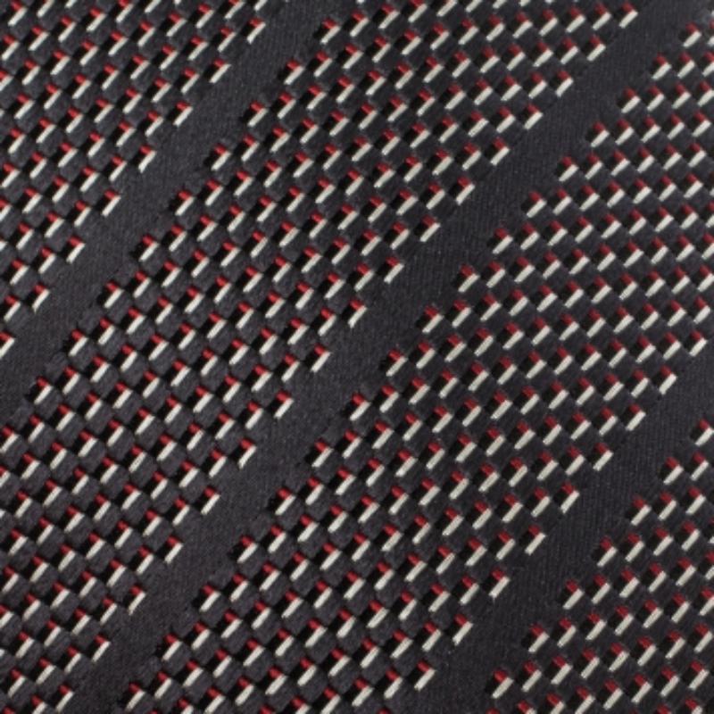Uomo Cravatta in seta con motivo diagonale grigio di Ermenegildo Zegna in vendita