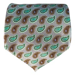 Cravatta in seta Ermenegildo Zegna Grey Green Paisley