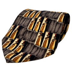 ERMENEGILDO ZEGNA Grey Silk Neck Tie Italy