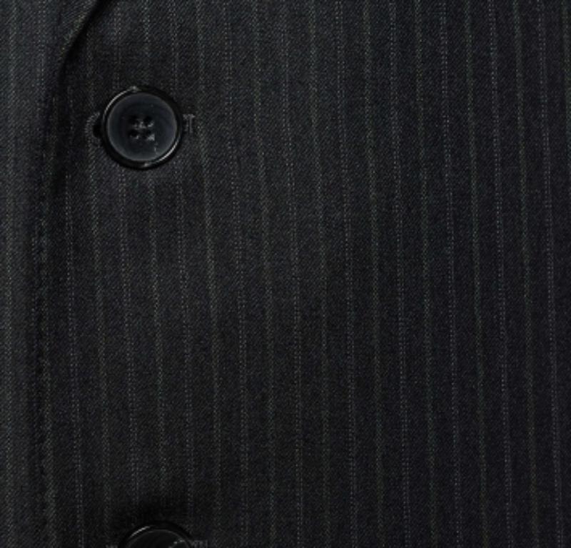 Nero Blazer monopetto in lana a righe grigio Ermenegildo Zegna XL in vendita