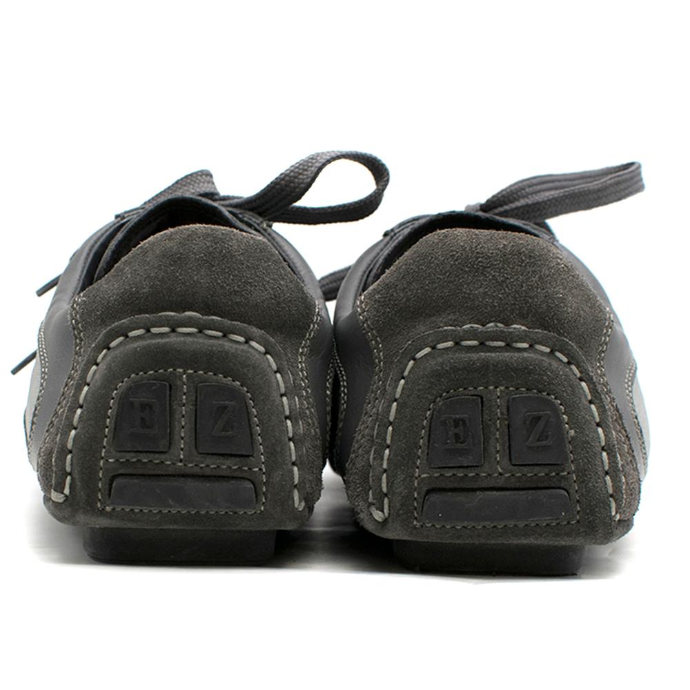 Gray Ermenegildo Zegna Grey Suede, Leather & Mesh Sneakers Size 8