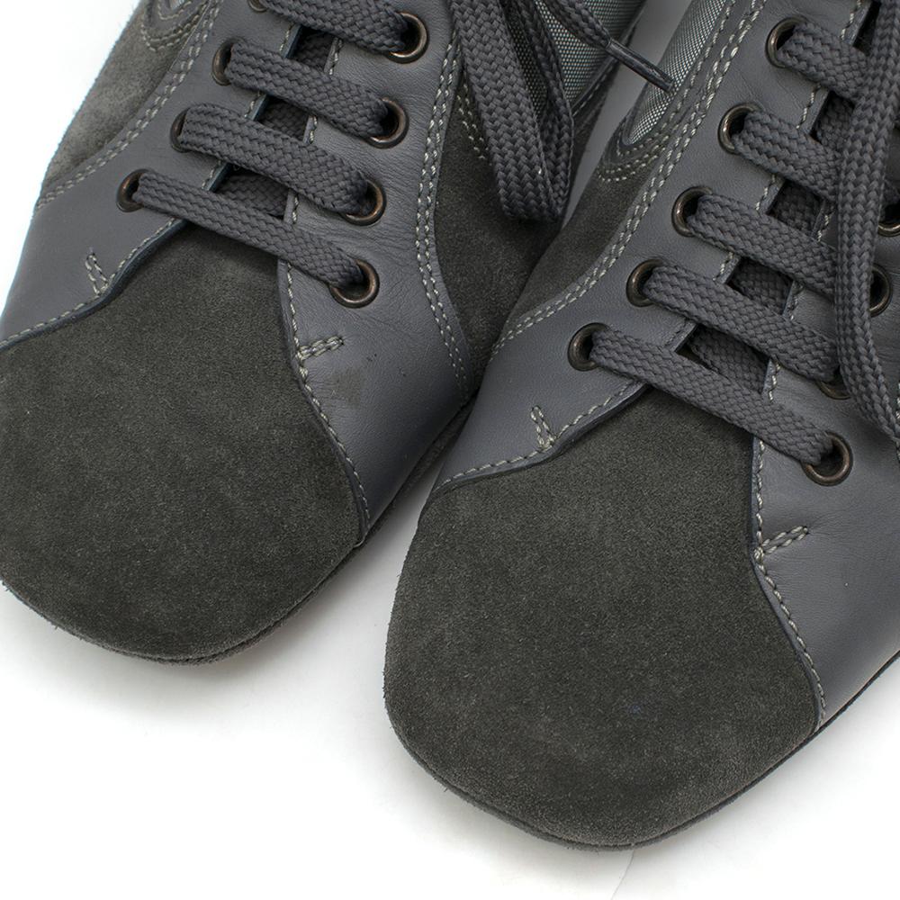Men's Ermenegildo Zegna Grey Suede, Leather & Mesh Sneakers Size 8