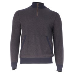 Ermenegildo Zegna Pullover mit halbem Reißverschluss aus marineblauem Kaschmir