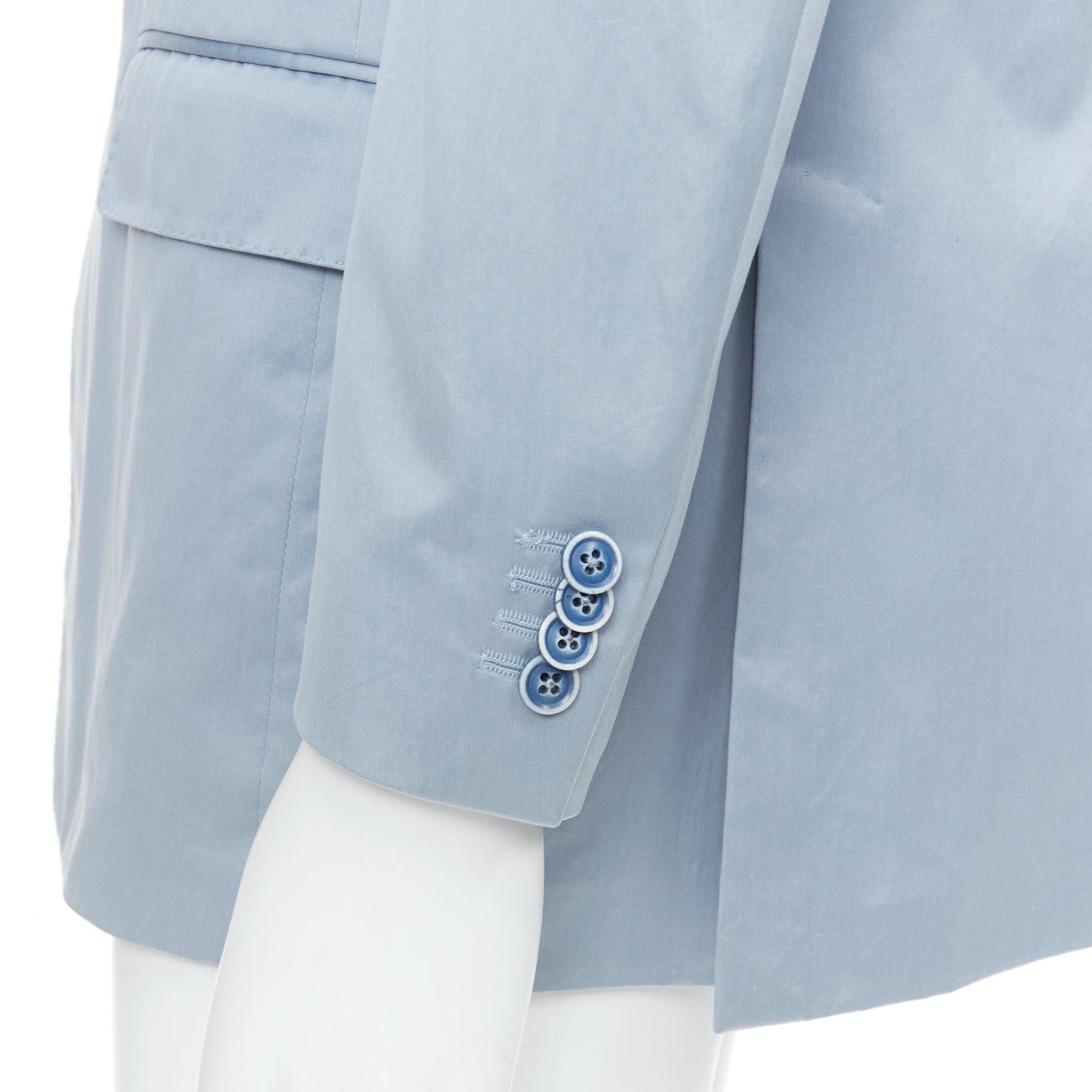 ERMENEGILDO ZEGNA light blue cotton handstitched lapel pockets blazer IT50 L
Reference: LNKO/A02546
Brand: Ermenegildo Zegna
Material: Cotton
Color: Blue
Pattern: Solid
Closure: Button
Lining: Blue Fabric
Extra Details: Vintage style buttons.