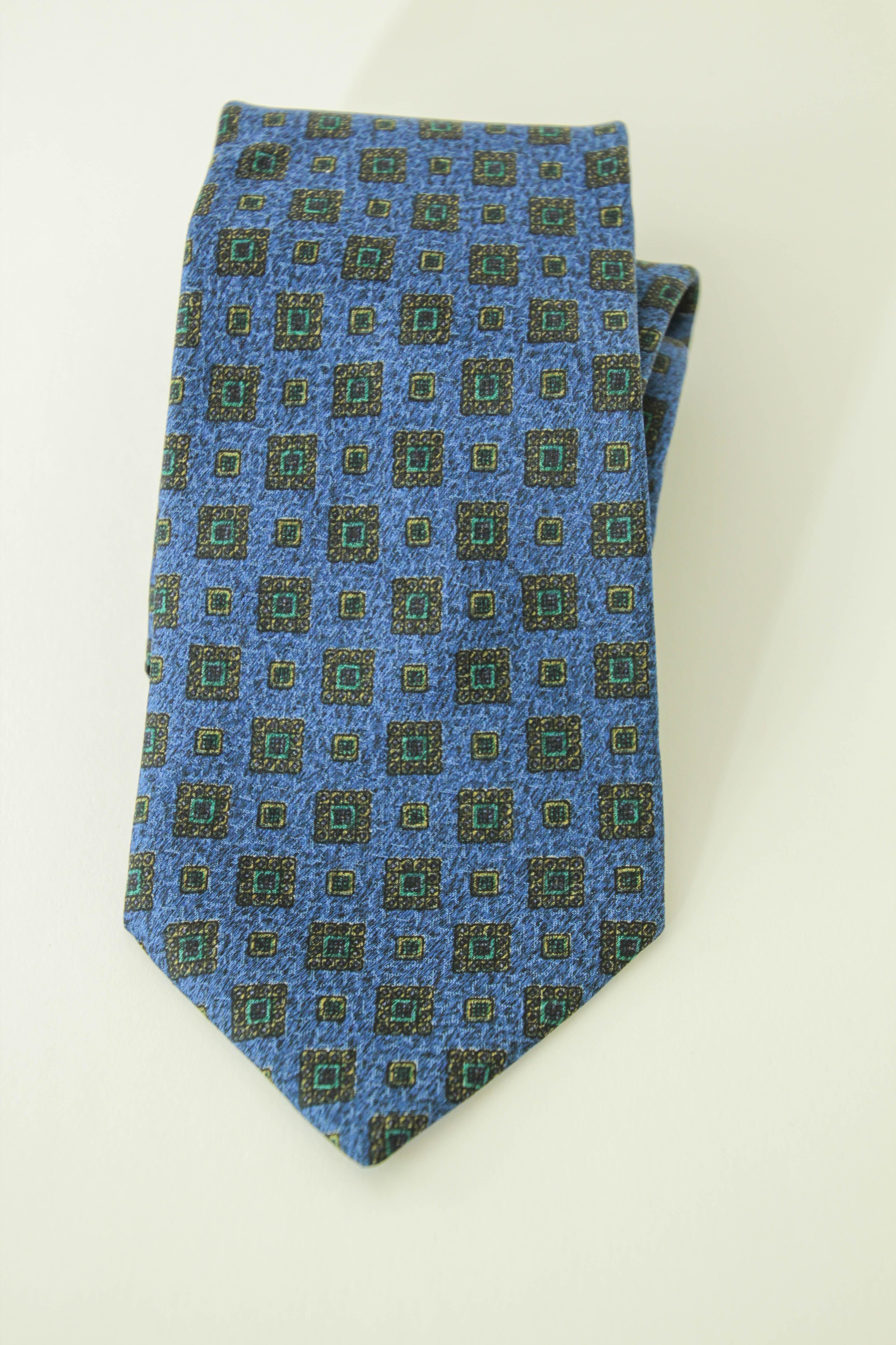 Ermenegildo Zegna silk tie men dress necktie.
Ermenegildo Zegna tie fancy printed silk, hand made in Italy.
The tie is crafted in deep blue silk, the tie will elegantly embellish any suit.
Dress luxury silk necktie designed by Ermenegildo Zegna.