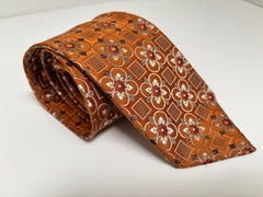 Cravatta di lusso in seta arancione bruciato di Ermenegildo Zegna Italia