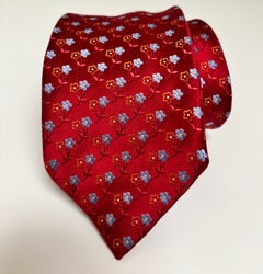 Ermenegildo Zegna Red Silk Floral Men's Tie from Late 20th Century