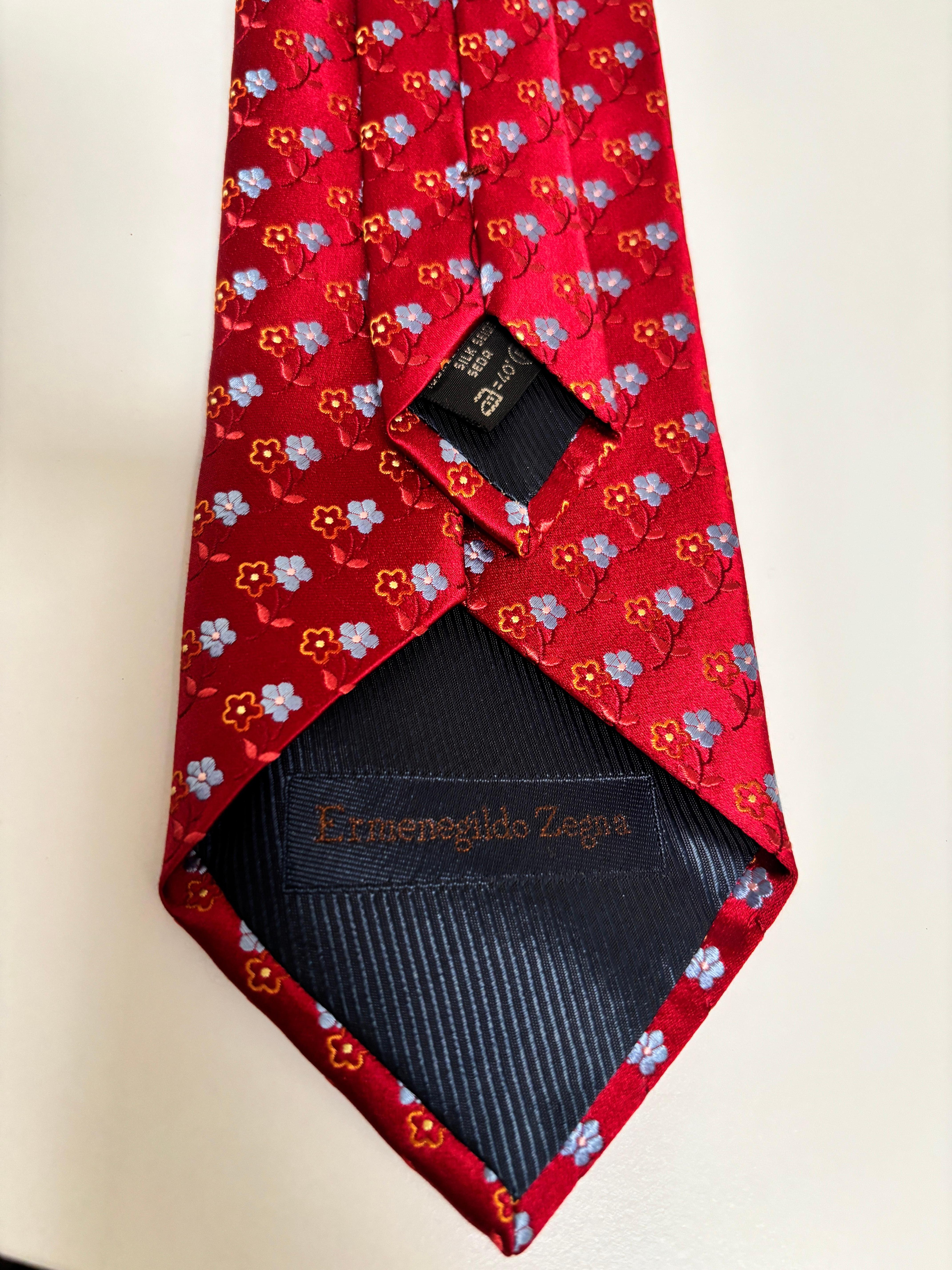 Corbata de lujo Ermenegildo Zegna de seda roja Italia Rojo en venta