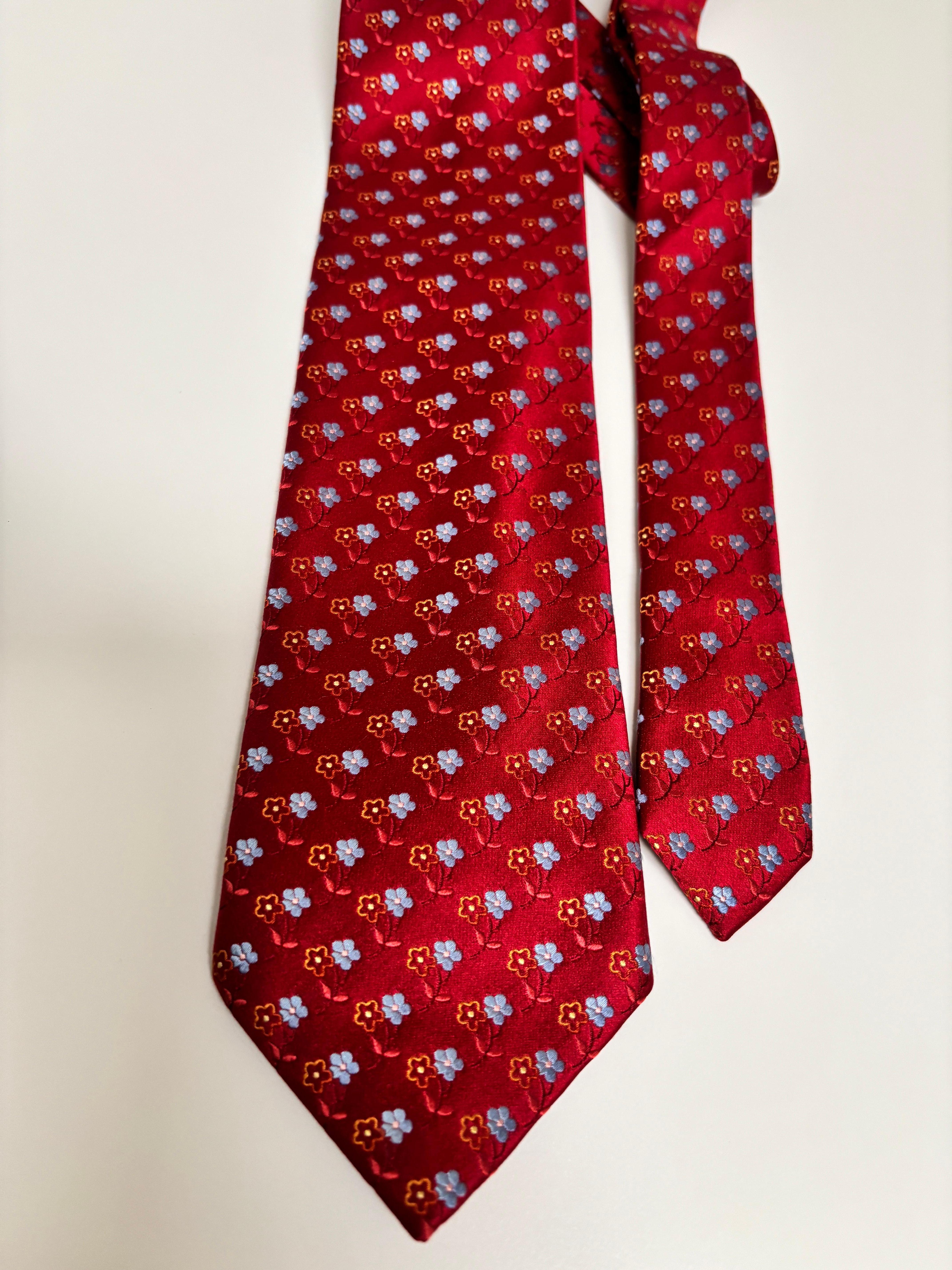 Corbata de lujo Ermenegildo Zegna de seda roja Italia en venta 1