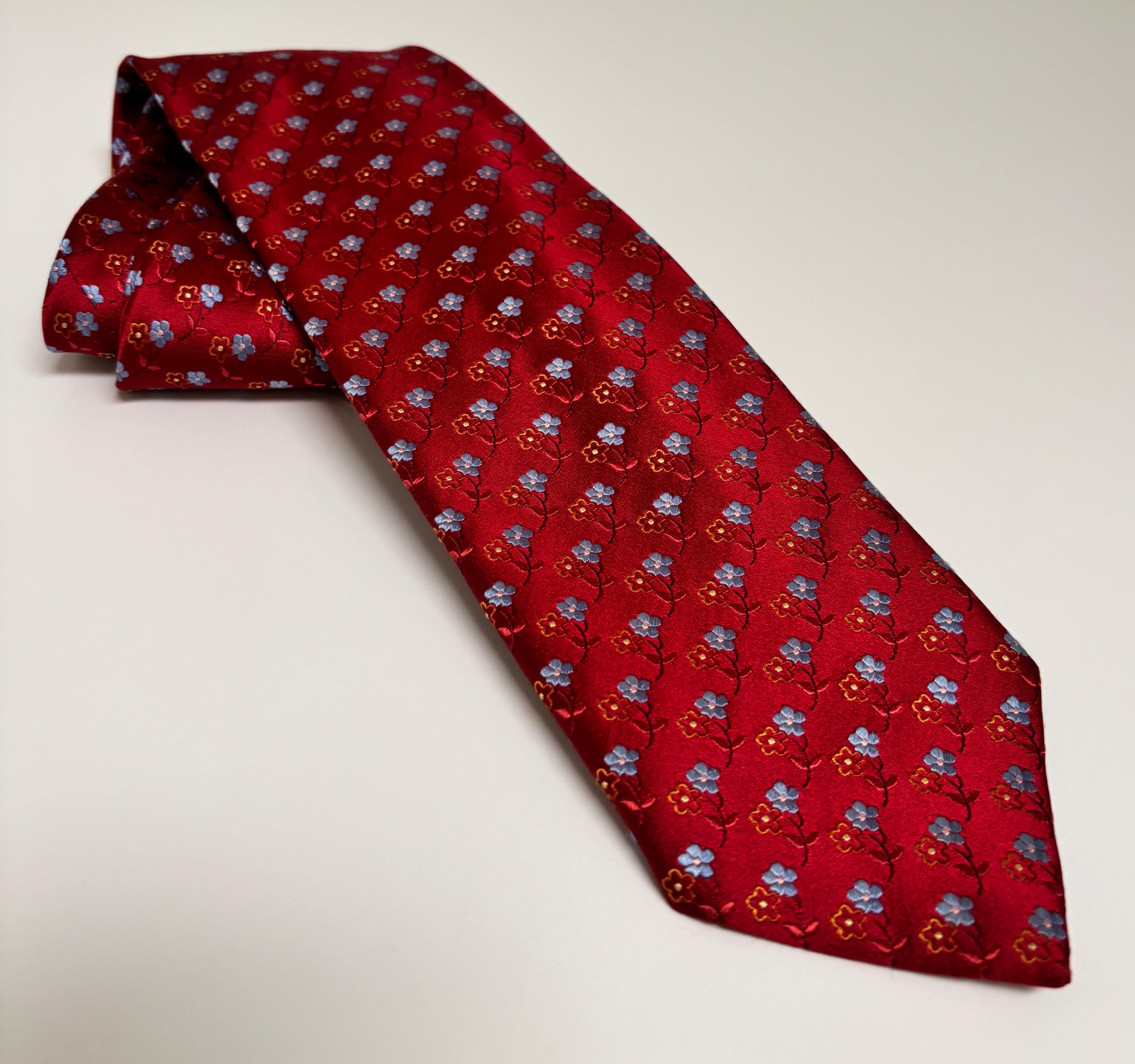 Corbata de lujo Ermenegildo Zegna de seda roja Italia en venta 2